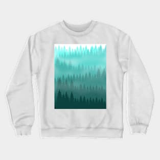 Misty Evergreen Conifer Forest Crewneck Sweatshirt